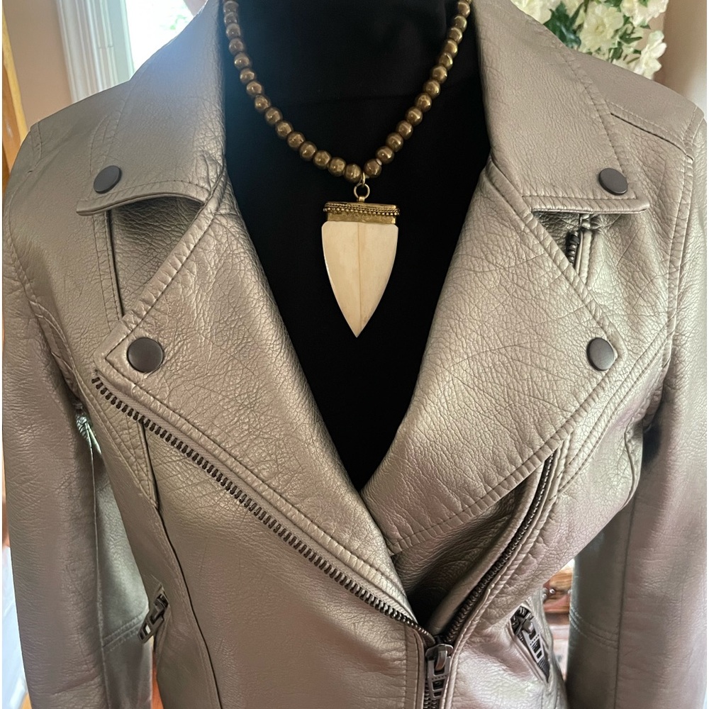 Beautiful Bronze Moto Leather Jacket